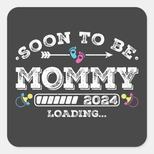 Soon to Be Mummy 2024 Loading Square Sticker (Front)