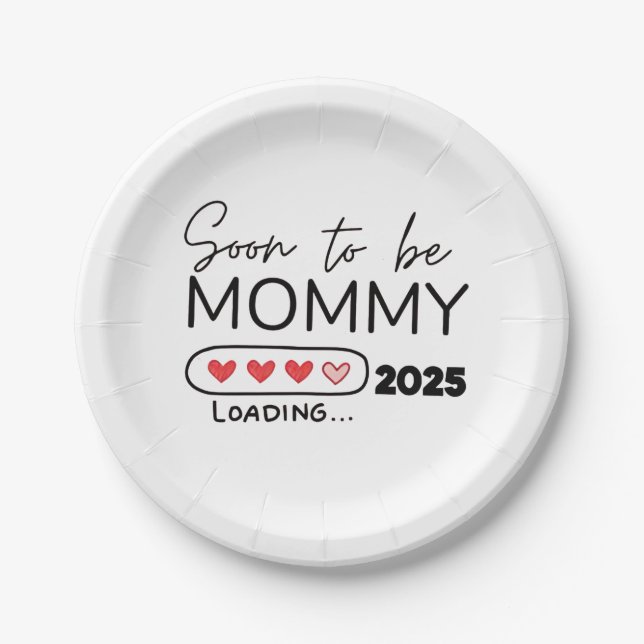 Soon to Be Mummy 2025 Valentine Day Pregnancy Paper Plate (Front)