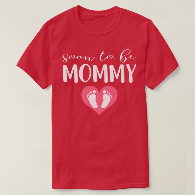 Soon To Be Mummy Heart Baby Pregnancy Announcement T-Shirt (Design Front)