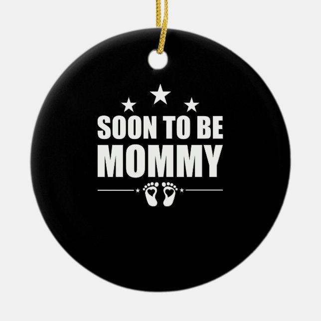 Soon To Be Mummy Pregnancy Announcement Reveal Mum Ceramic Tree Decoration (Front)