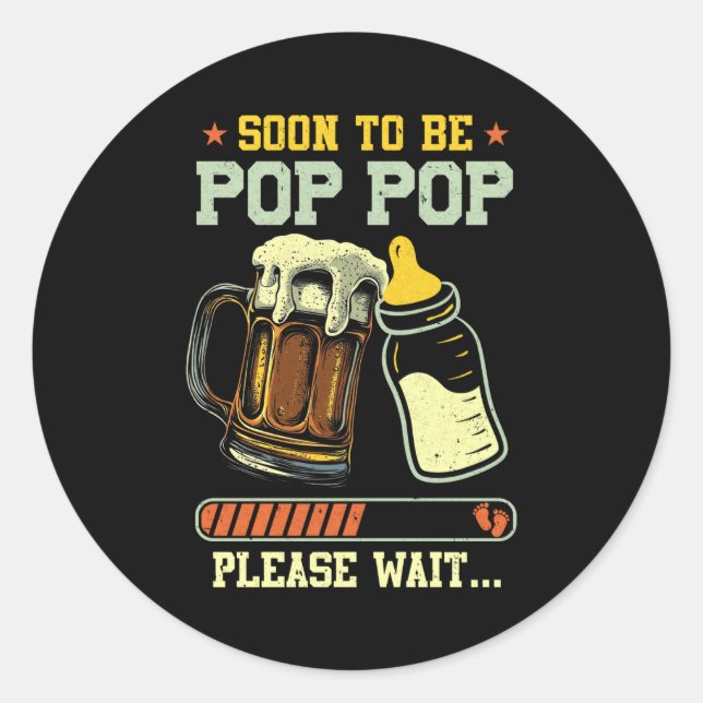 Soon To Be P P Est 2025 Pregnancy Announcement  Classic Round Sticker (Front)