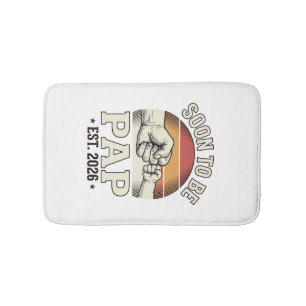 Soon to Be Pap 2026 Vintage Baby Fist Bump Design_ Bath Mat