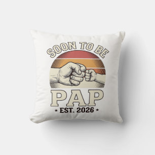 Soon to Be Pap 2026 Vintage Baby Fist Bump Design_ Cushion