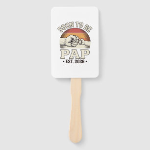 Soon to Be Pap 2026 Vintage Baby Fist Bump Design_ Hand Fan