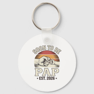 Soon to Be Pap 2026 Vintage Baby Fist Bump Design_ Key Ring