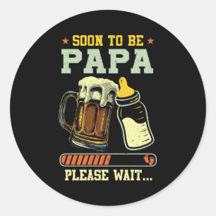 Soon To Be Papa Est 2025 Pregnancy Announcement Lo Classic Round Sticker