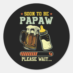 Soon To Be Papaw Est 2025 Pregnancy Announcement L Classic Round Sticker
