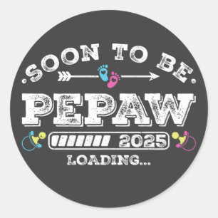Soon to Be Pepaw 2025 Loading Classic Round Sticker