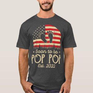 Soon To Be Pop Pop Est 2022 Men Retro First Time G T-Shirt