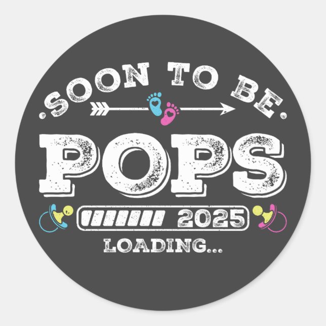 Soon to Be Pops 2025 Loading Classic Round Sticker (Front)
