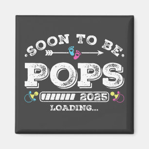 Soon to Be Pops 2025 Loading Square Magnet