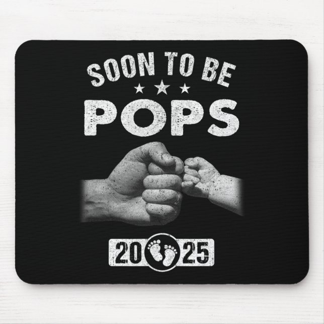 Soon To Be Pops Est 2025 Fathers Day First Time Ne Mouse Mat (Front)