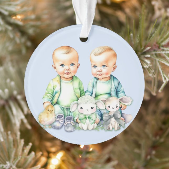 Soon To Be Twins Coming Soon Announcement Ornament (Tree)