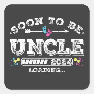 Soon to Be Uncle 2024 Loading Square Sticker