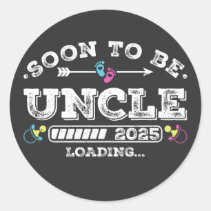 Soon to Be Uncle 2025 Loading Classic Round Sticker