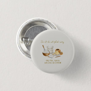 Soon to be whisked away bridal shower 3 cm round badge