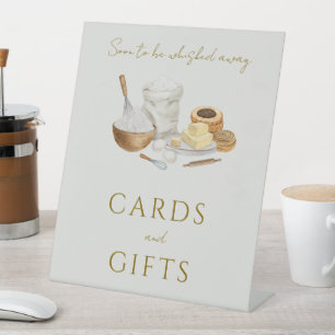 Soon to be whisked away bridal shower cards & gift pedestal sign