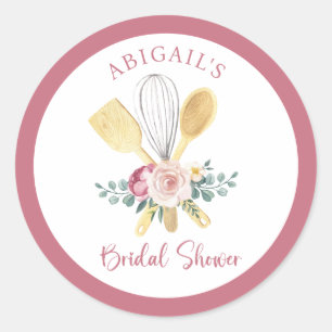 SOON TO BE WHISKED AWAY BRIDAL SHOWER CLASSIC ROUND STICKER