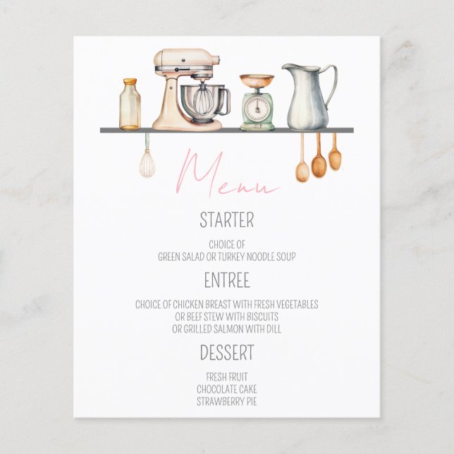 Soon-to-be Whisked Away!  Bridal Shower Menu (Front)