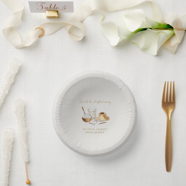 Soon to be whisked away bridal shower paper plate (Wedding)