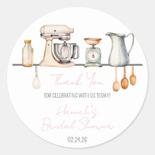 Soon-to-be Whisked Away! Kitchen Bridal Shower Classic Round Sticker