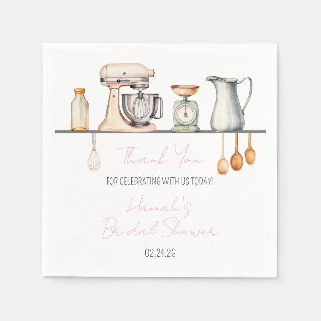Soon-to-be Whisked Away! Kitchen Bridal Shower Napkin (Front)