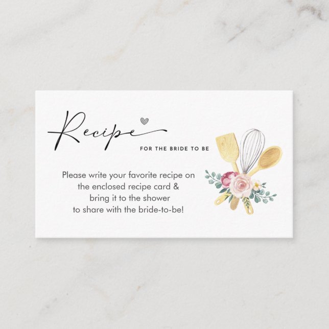 SOON TO BE WHISKED AWAY  Recipe Request Enclosure Card (Front)