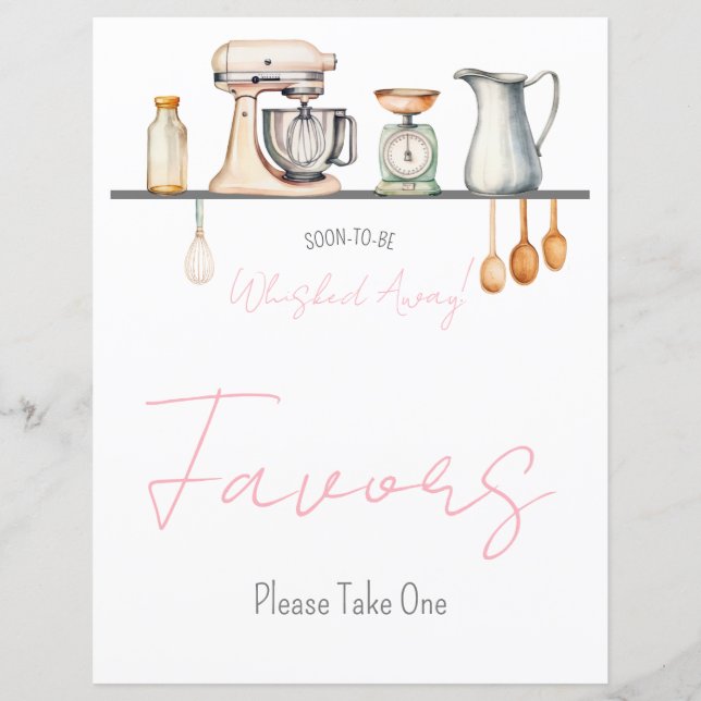 Soon-to-be Whisked Away! Shower Cards & Gifts Sign (Front)