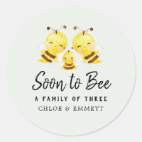 Soon to Bee a Family of Three Baby Shower Custom