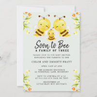 Soon to Bee a Family of Three Baby Shower