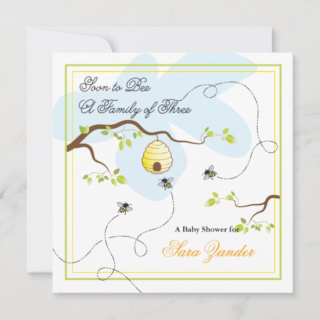 Soon to Bee Baby Shower Invitation (Front)