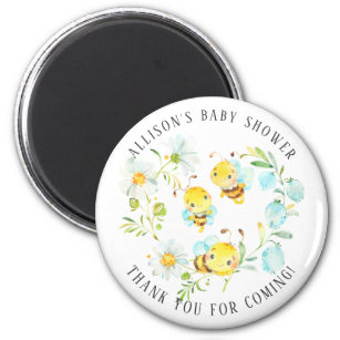 Soon to Bee Family of 3 Bee Baby Shower  Magnet