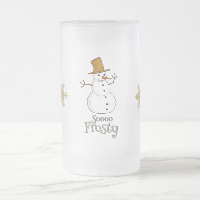 Soooo Frosty Design Frosted Glass Beer Mug (Center)