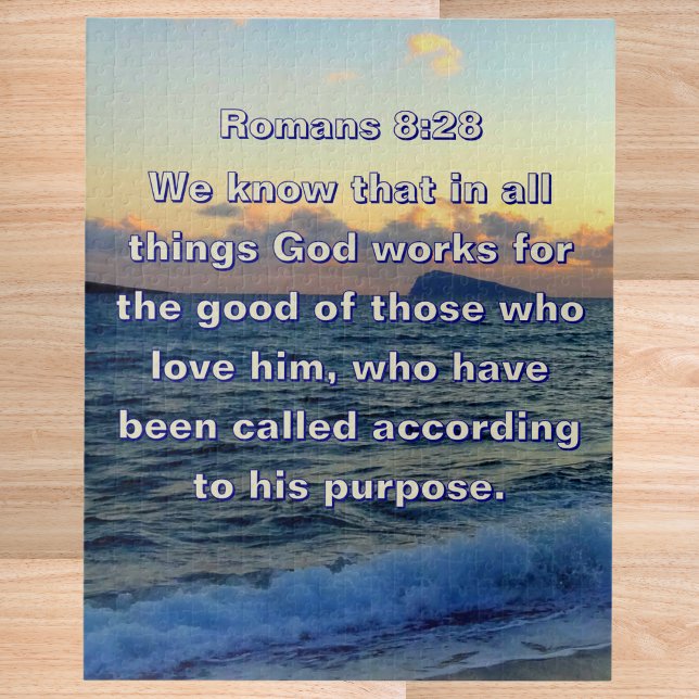 Soothing Bible Verse Romans 8:28 Christian Jigsaw Puzzle (Creator Uploaded)
