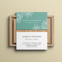 Soothing Cyan White Leaves Psychologist Therapist