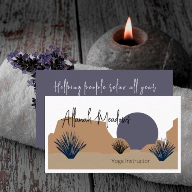 Soothing Desert Moon Meditation Business Card (Creator Uploaded)