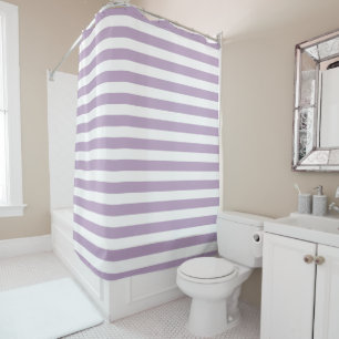 Soothing Lavender Lilac Purple Striped Shower Curtain