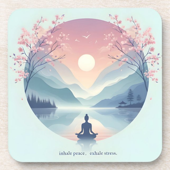 Soothing Nature Meditation Art Coaster (Front)