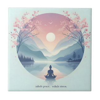 Soothing Nature Meditation Art Tile