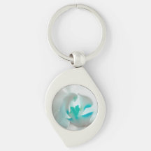 Soothing Orchid Print Metal Keychain