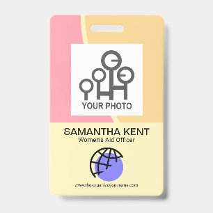 Soothing Pastel Waves Employee Photo ID Badge