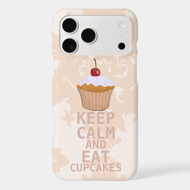 Soothing Peachy Damask KEEP CALM AND Eat Cupcakes (Back)