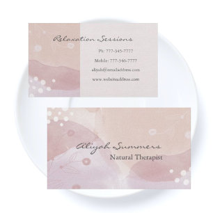 Soothing Pink Pastel Boho Meditative Business Card