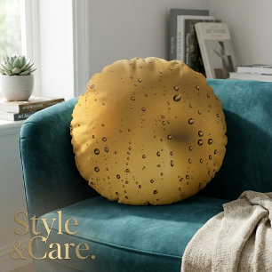 Soothing Raindrop Round Pillow for Rainy Day Vibes