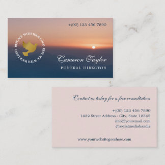 Soothing Sunset Add Logo Funeral Director Business Card