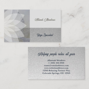 Soothing White Lotus Yoga Meditation Business Card
