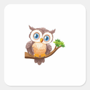 Sooty Owl Square Sticker