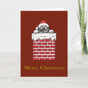 Sooty Santa in Chimney - Christmas Card