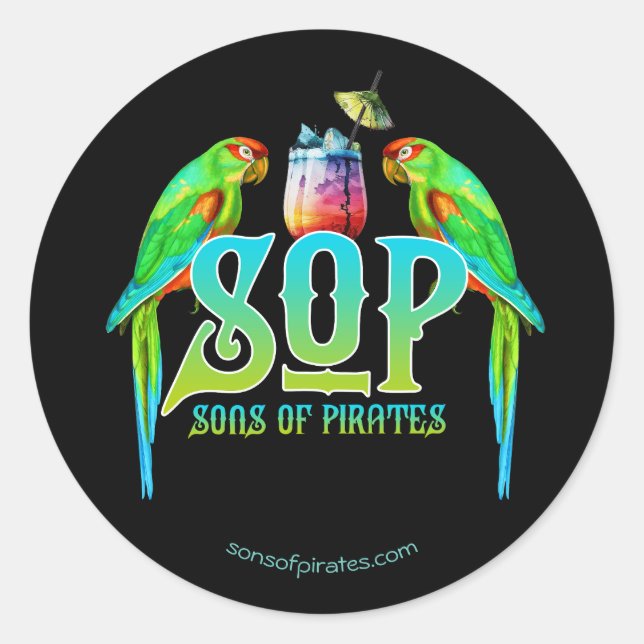 SOP Sons Of Pirates Classic Round Sticker (Front)