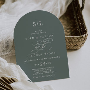 SOPHIA Arch Tropical Green Destination Wedding Invitation